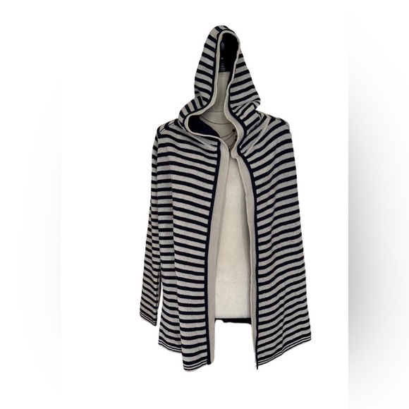 Calypso St Barth Black Gray Cashmere Hoodie Open Cardigan One Size Fits All - Picture 1 of 13